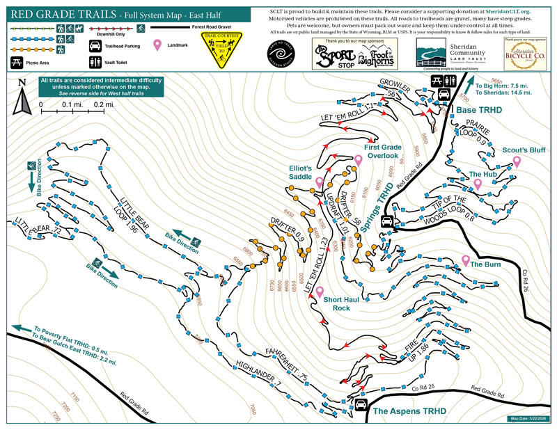Red Grade Trails System East Map