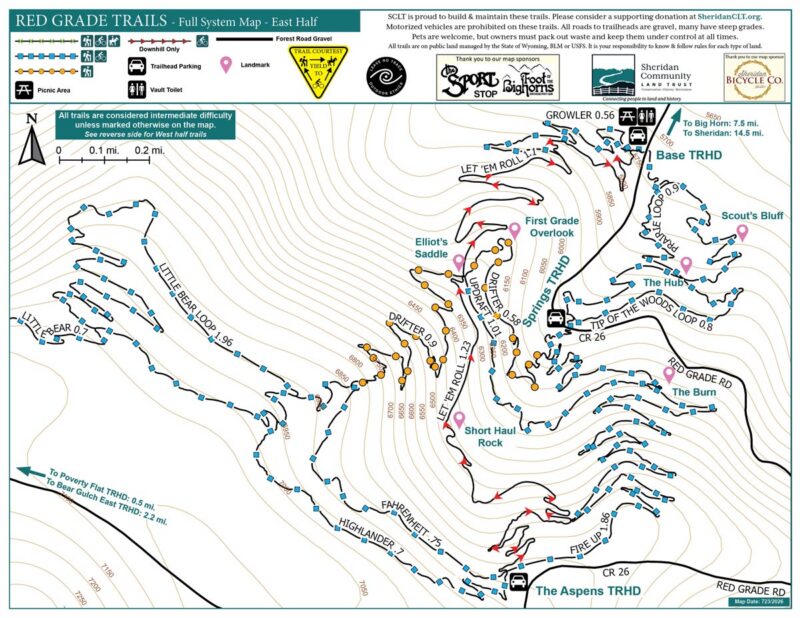 Red Grade Trails System East Map
