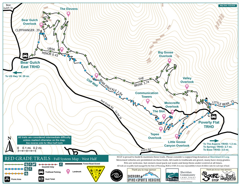 Red Grade Trails SystemWest Map