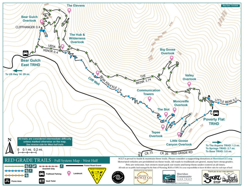 Red Grade Trails SystemWest Map