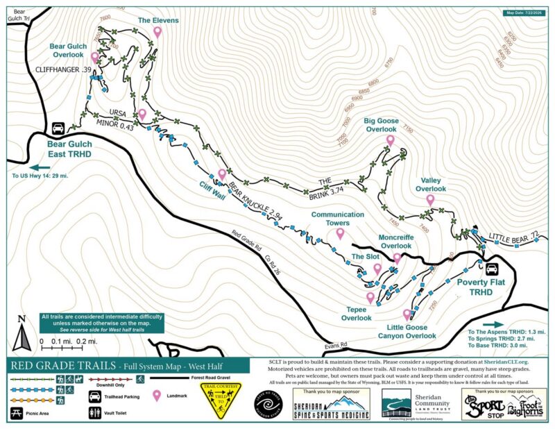 Red Grade Trails SystemWest Map